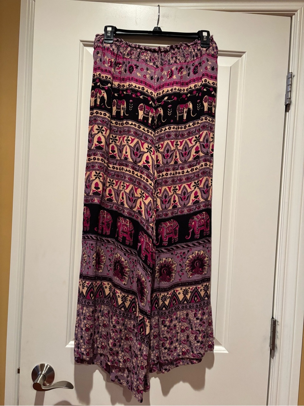 Forever 21 Pink & Purple Elephant Print Wide Leg Pants